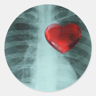 Adesivo Redondo Xray Heart Case Sticker