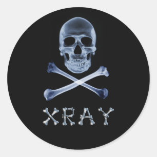 Adesivo Redondo XRAY PIRATE Flag RADIOLOGIA JOLLY ROGER