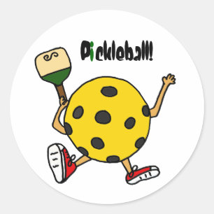 Adesivo Redondo XX- caráter engraçado de Pickleball