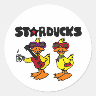 Adesivo Redondo XX- Cartoon de Pato de Starducks