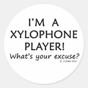Adesivo Redondo Xylophone Player com licença