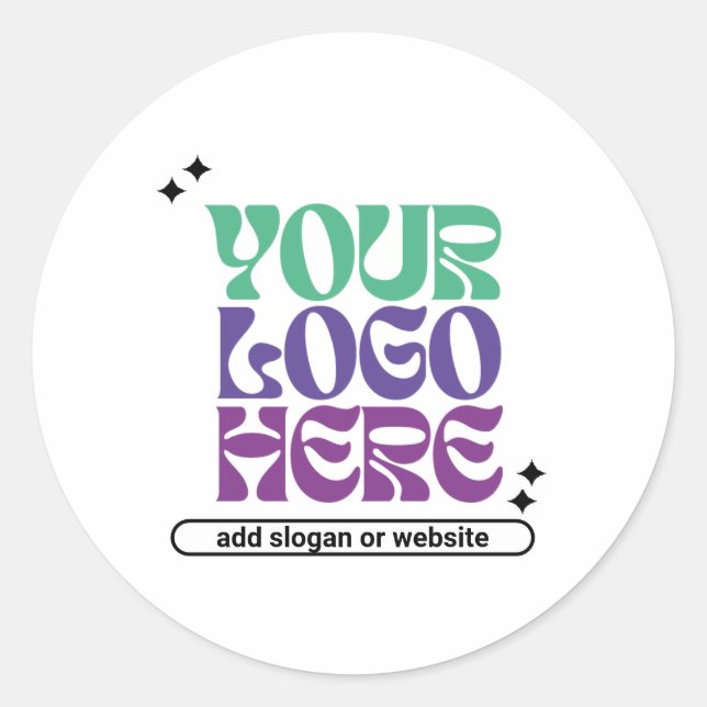 Adesivo Redondo Y2k Business Logo Retrowave Cute (Frente)