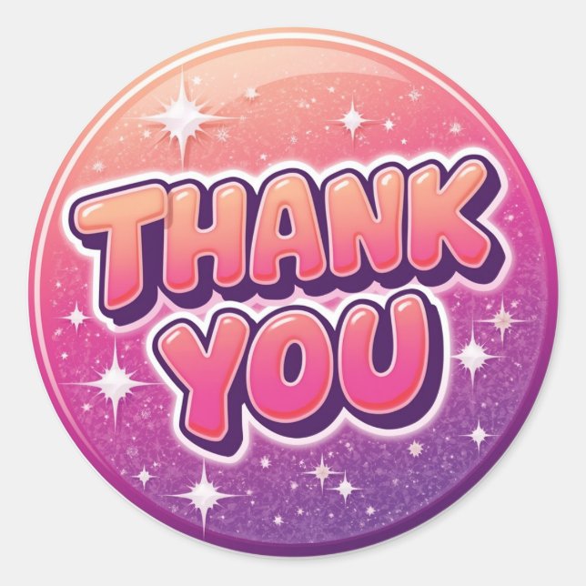 Adesivo Redondo Y2K Thank You Round Sticker (Frente)
