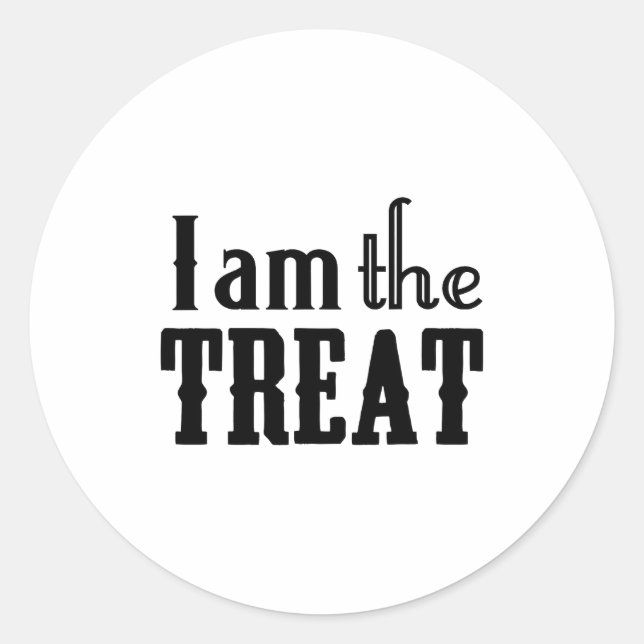 Adesivo Redondo Y Halloween I Am The Treat Funny Holiday  (Frente)