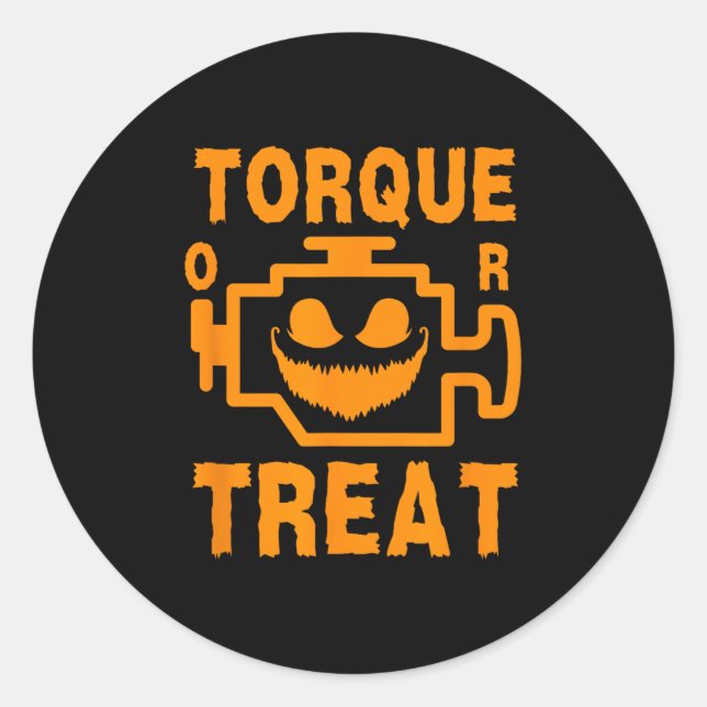 Adesivo Redondo Y Sinal De Motor Pumpkin Face Torque Ou Tratar Hal (Frente)