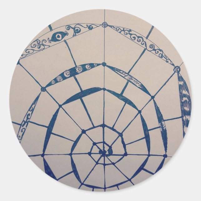 Adesivo Redondo yaei spiderwebs art  (Frente)