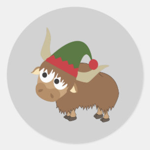 Adesivo Redondo Yak Christmas Elf