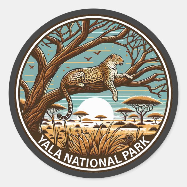Adesivo Redondo Yala National Park Sri Lanka (Frente)