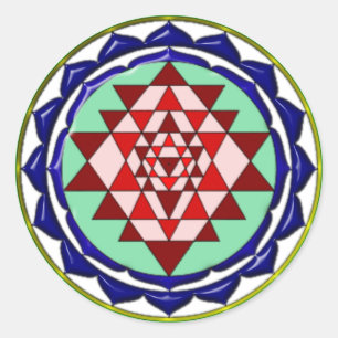 ADESIVO REDONDO YANTRA AZUL