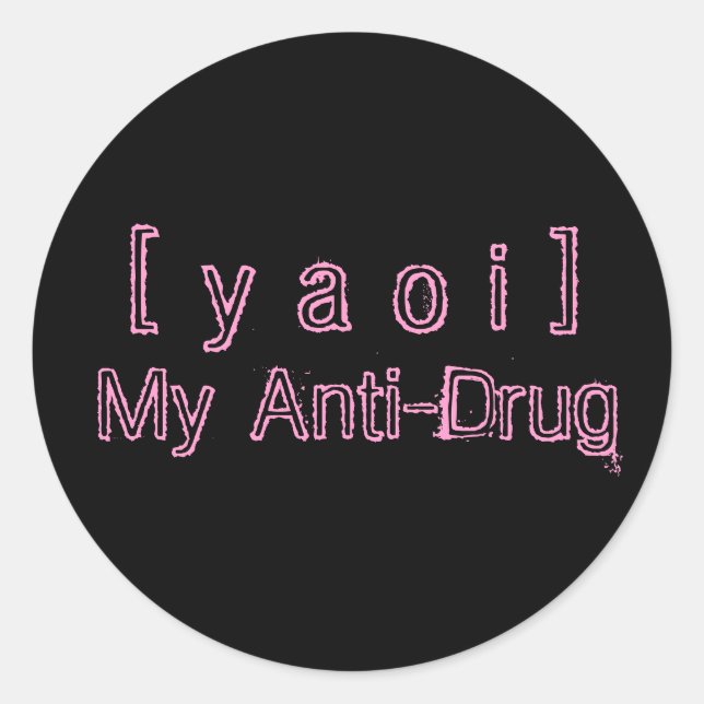 Adesivo Redondo Yaoi Anti-Drug Sticker (Frente)