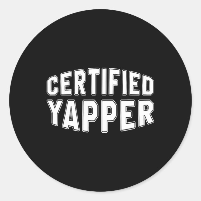 Adesivo Redondo Yapper Funny Professional Yapper Certificado (Frente)