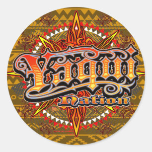Adesivo Redondo Yaqui Nac design ouro