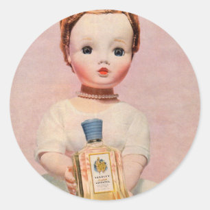 Adesivo Redondo Yardley de 1950 e Madame Alexander Doll