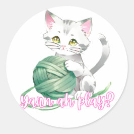 Adesivo Redondo Yarn ah play sticker