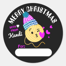 Yarn emoji kissy face tricotando crochê Natal