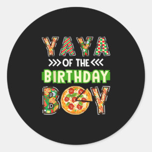 Adesivo Redondo Yaya do menino aniversariante amante de pizza fest