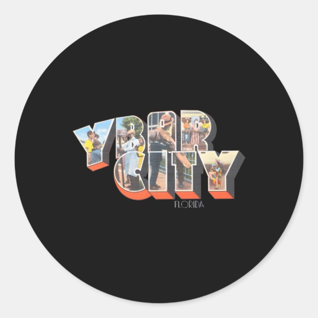 Adesivo Redondo Ybor City Flórida Fl (Frente)