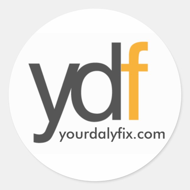 Adesivo Redondo ydflogo, yourdalyfix.com (Frente)
