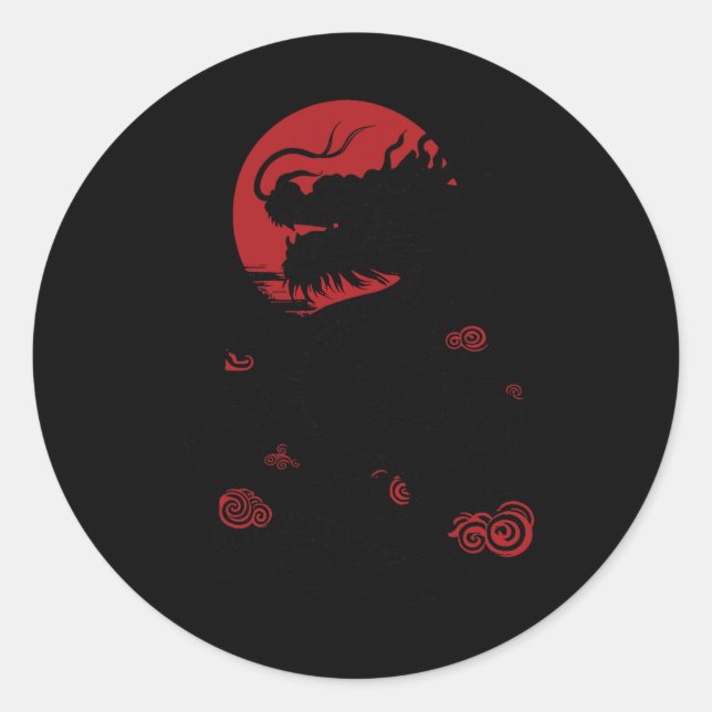 Adesivo Redondo Year Of Dragon Chinese New Year 2024  (Frente)