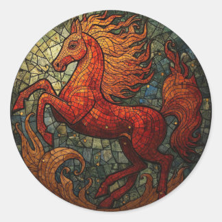 Adesivo Redondo Year of the Fire Horse 2026 Majestic Chinese Zod