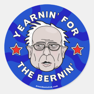 Adesivo Redondo Yearnin' for Bernin', Bernie Sanders Sheet