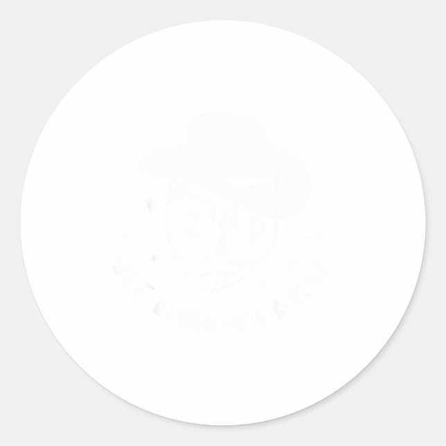 Adesivo Redondo Yee Haw-nukkah Hanukkah Chanukah Dreidel Festival  (Frente)