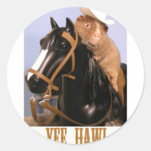 Adesivo Redondo YeeHAW Wilbur