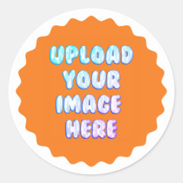 Adesivo Redondo Yellow Classic Round Sticker with a Business Logo