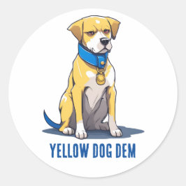 Adesivo Redondo Yellow Dog Democrat Politics USA Presidente 2024