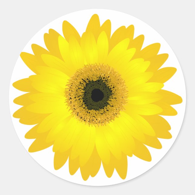 Adesivo Redondo Yellow Gerbera Daisy (Frente)