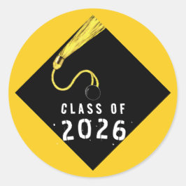 Adesivo Redondo Yellow Graduation 2026