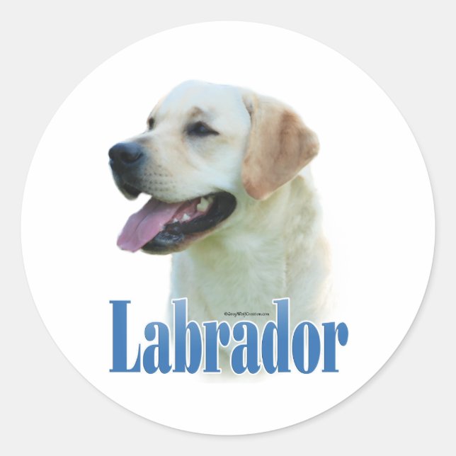 Adesivo Redondo Yellow Labrador Retriever Name - Sticker (Frente)