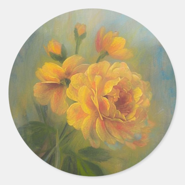 Adesivo Redondo Yellow Rose sticker (Frente)