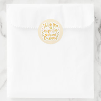 Adesivo Redondo Yellow Thank You Packaging Sticker