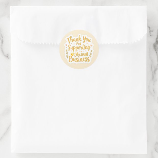 Adesivo Redondo Yellow Thank You Packaging Sticker (Bolsa)