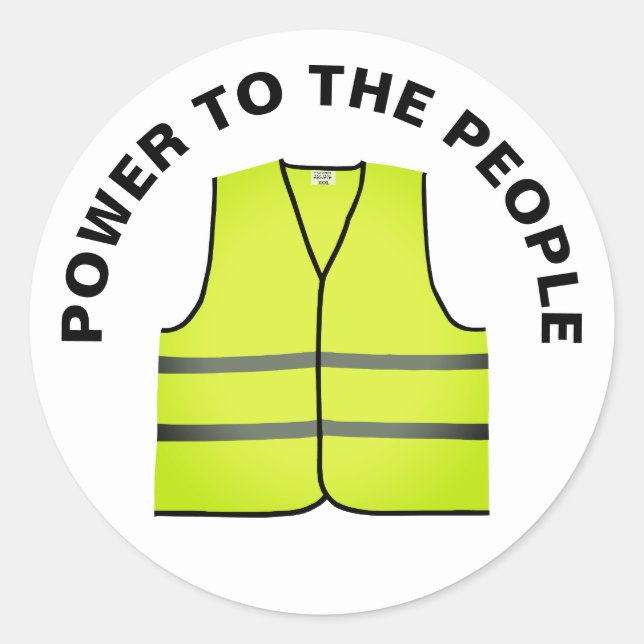 Adesivo Redondo Yellow vest protest sticker (Frente)