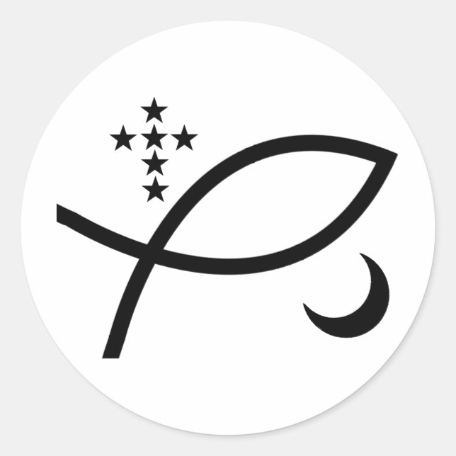 Adesivo Redondo Yemaya Veve em Preto (Frente)