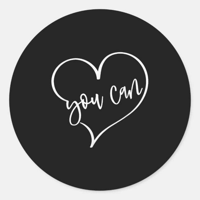 Adesivo Redondo Yes You Can Do It Anything Motivation For Women Te (Frente)