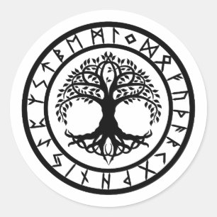 Adesivo Redondo Yggdrasil - Círculo Rune