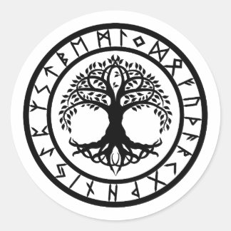 Adesivo Redondo Yggdrasil - Círculo Rune