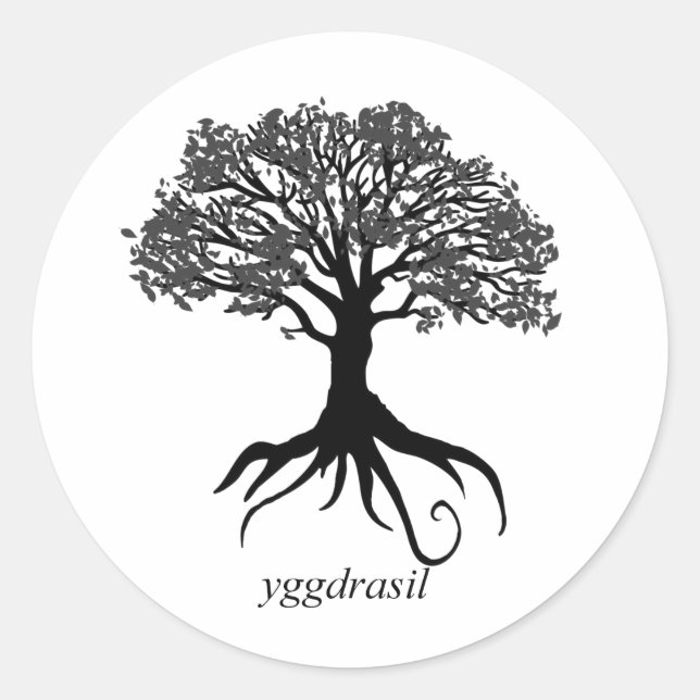 Adesivo Redondo Yggdrasil Tree of Life (Frente)