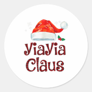 Adesivo Redondo Yiayia Claus Tee Christmas Pajama