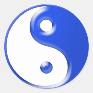 Adesivo Redondo Yin azul Yang