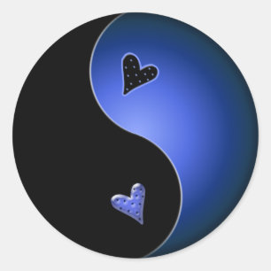 Adesivo Redondo yin azul yang