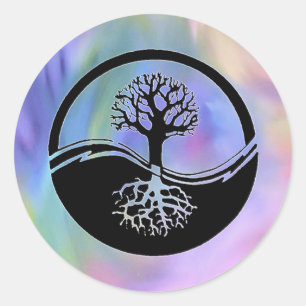 Adesivo Redondo Yin e Yang design