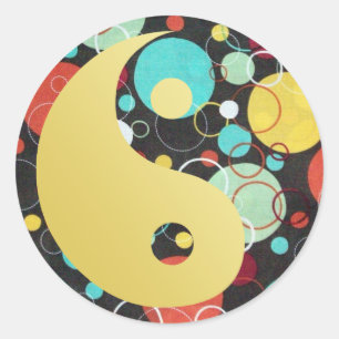 Adesivo Redondo Yin e Yang Sticker
