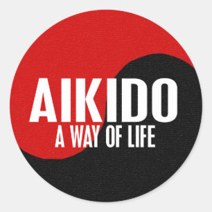 Adesivo Redondo Yin Yang Aikido 1