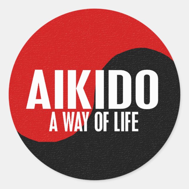 Adesivo Redondo Yin Yang Aikido 1 (Frente)