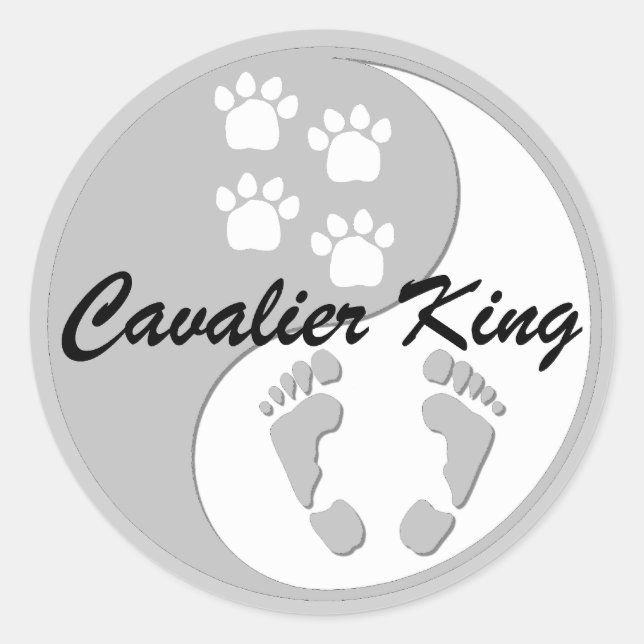 Adesivo Redondo yin yang cavalier king (Frente)