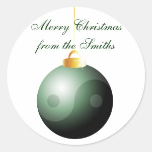 Adesivo Redondo Yin Yang Christmas Ball